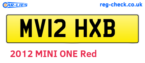 MV12HXB are the vehicle registration plates.