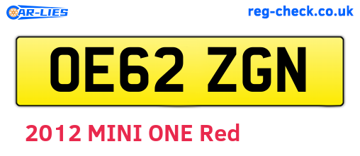 OE62ZGN are the vehicle registration plates.