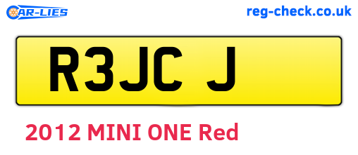 R3JCJ are the vehicle registration plates.