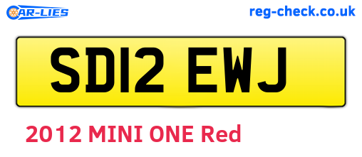 SD12EWJ are the vehicle registration plates.