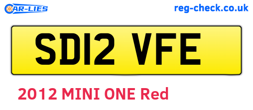 SD12VFE are the vehicle registration plates.