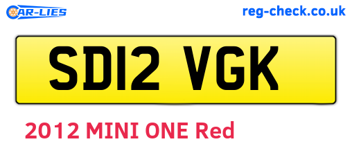 SD12VGK are the vehicle registration plates.