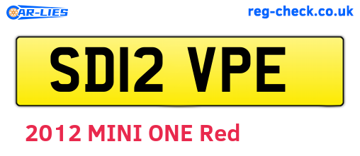 SD12VPE are the vehicle registration plates.