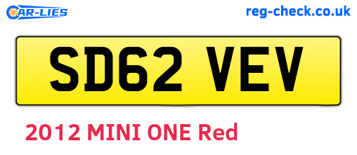 SD62VEV are the vehicle registration plates.