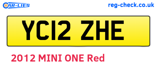 YC12ZHE are the vehicle registration plates.