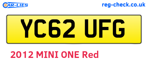 YC62UFG are the vehicle registration plates.