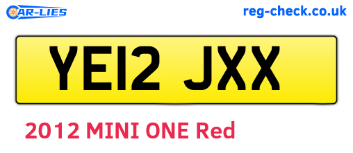 YE12JXX are the vehicle registration plates.