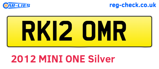RK12OMR are the vehicle registration plates.
