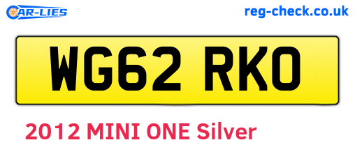 WG62RKO are the vehicle registration plates.
