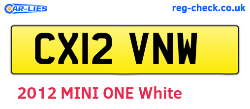 CX12VNW are the vehicle registration plates.