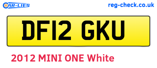 DF12GKU are the vehicle registration plates.