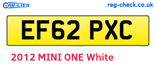 EF62PXC are the vehicle registration plates.