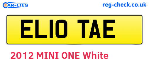 EL10TAE are the vehicle registration plates.