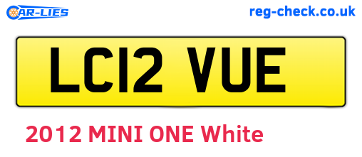 LC12VUE are the vehicle registration plates.