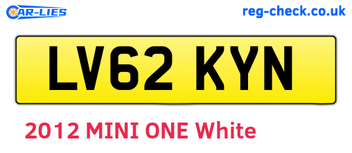 LV62KYN are the vehicle registration plates.