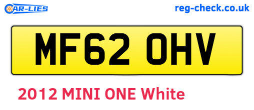 MF62OHV are the vehicle registration plates.