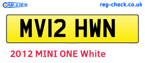 MV12HWN are the vehicle registration plates.