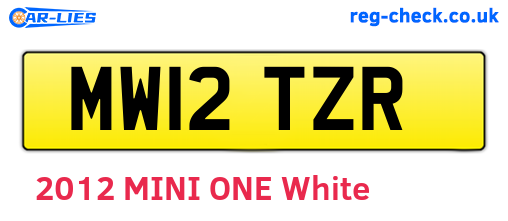 MW12TZR are the vehicle registration plates.