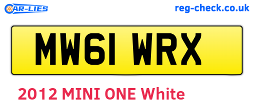 MW61WRX are the vehicle registration plates.