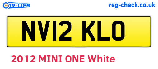 NV12KLO are the vehicle registration plates.