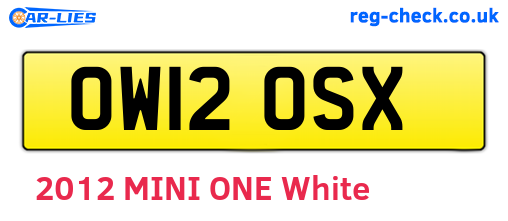 OW12OSX are the vehicle registration plates.