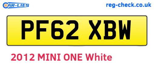 PF62XBW are the vehicle registration plates.