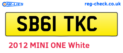 SB61TKC are the vehicle registration plates.