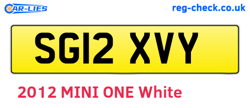 SG12XVY are the vehicle registration plates.
