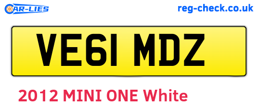 VE61MDZ are the vehicle registration plates.