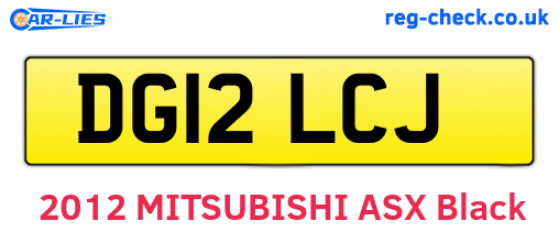 DG12LCJ are the vehicle registration plates.