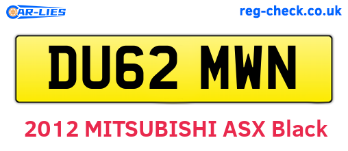 DU62MWN are the vehicle registration plates.