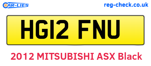 HG12FNU are the vehicle registration plates.