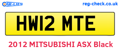 HW12MTE are the vehicle registration plates.