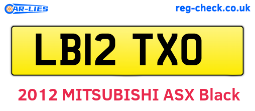 LB12TXO are the vehicle registration plates.