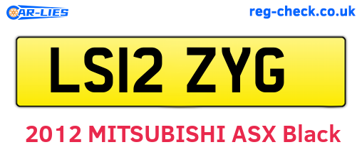 LS12ZYG are the vehicle registration plates.
