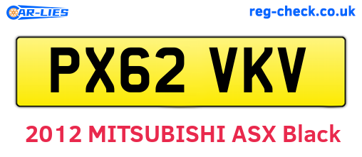 PX62VKV are the vehicle registration plates.