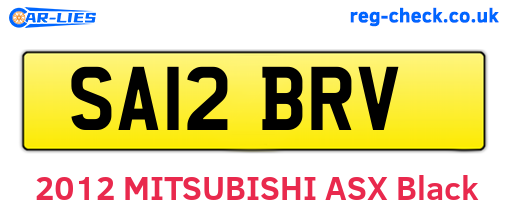 SA12BRV are the vehicle registration plates.