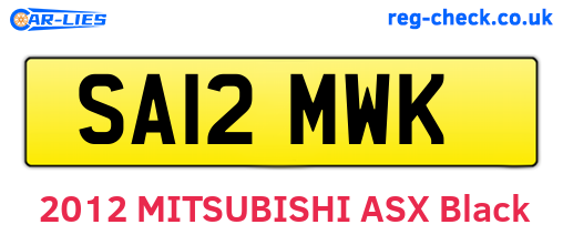 SA12MWK are the vehicle registration plates.