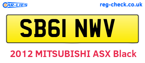 SB61NWV are the vehicle registration plates.