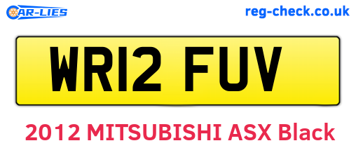 WR12FUV are the vehicle registration plates.