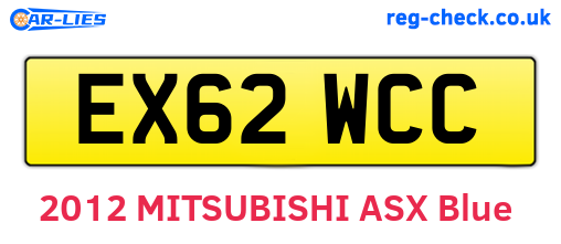 EX62WCC are the vehicle registration plates.