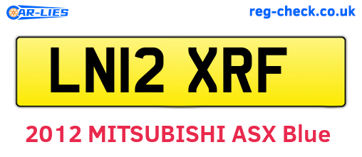 LN12XRF are the vehicle registration plates.