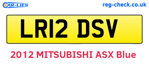 LR12DSV are the vehicle registration plates.