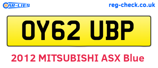 OY62UBP are the vehicle registration plates.