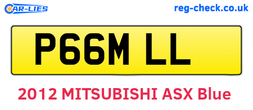 P66MLL are the vehicle registration plates.