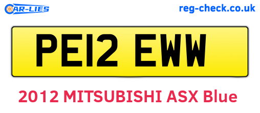 PE12EWW are the vehicle registration plates.