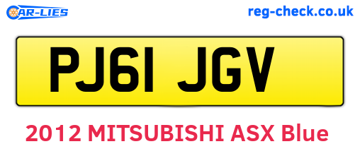 PJ61JGV are the vehicle registration plates.