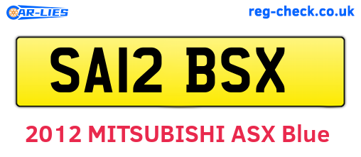 SA12BSX are the vehicle registration plates.
