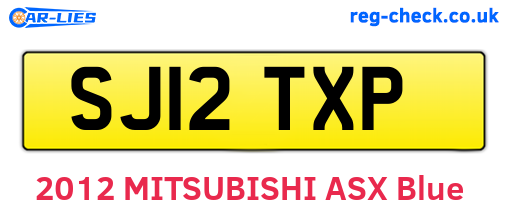 SJ12TXP are the vehicle registration plates.