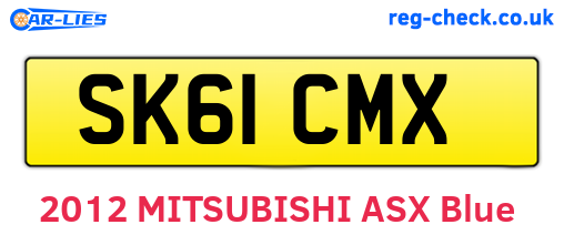 SK61CMX are the vehicle registration plates.